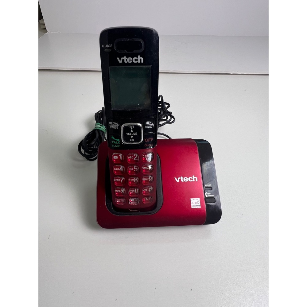 Vtech‎ CS671916 Red Cordless Phone with Base and Power Adapter